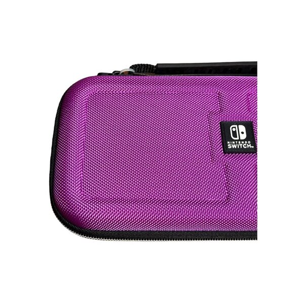 Ninetendo Switch Deluxe Travel Case Unisex Pink Full Zip Black Handle Hard Shell - Picture 8 of 10